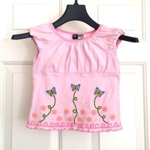 Knitworks Girls Top Small Pink Butterflies